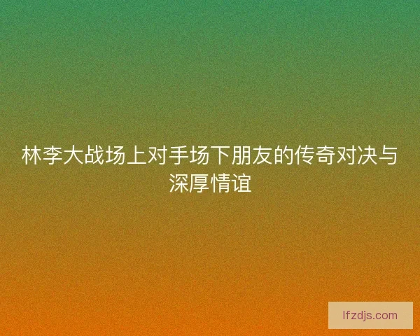 林李大战场上对手场下朋友的传奇对决与深厚情谊 林李大战场上对手场下朋友的传奇对决与深厚情谊